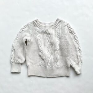 BabyGap Ivory cable knit crew neck sweater EUC 4T